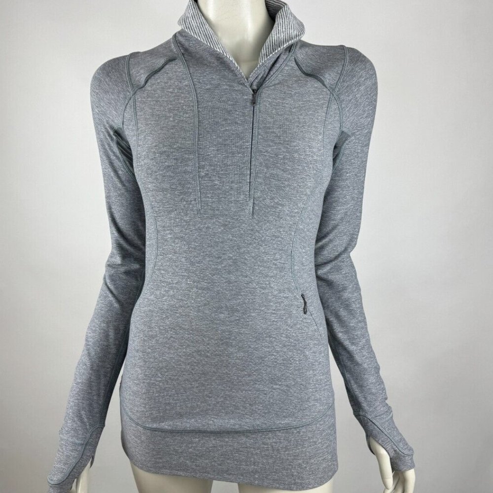Lululemon Think Fast Pullover Women 4 Long Sleeve 1/4 Zip Pocket Rulu Gym Run